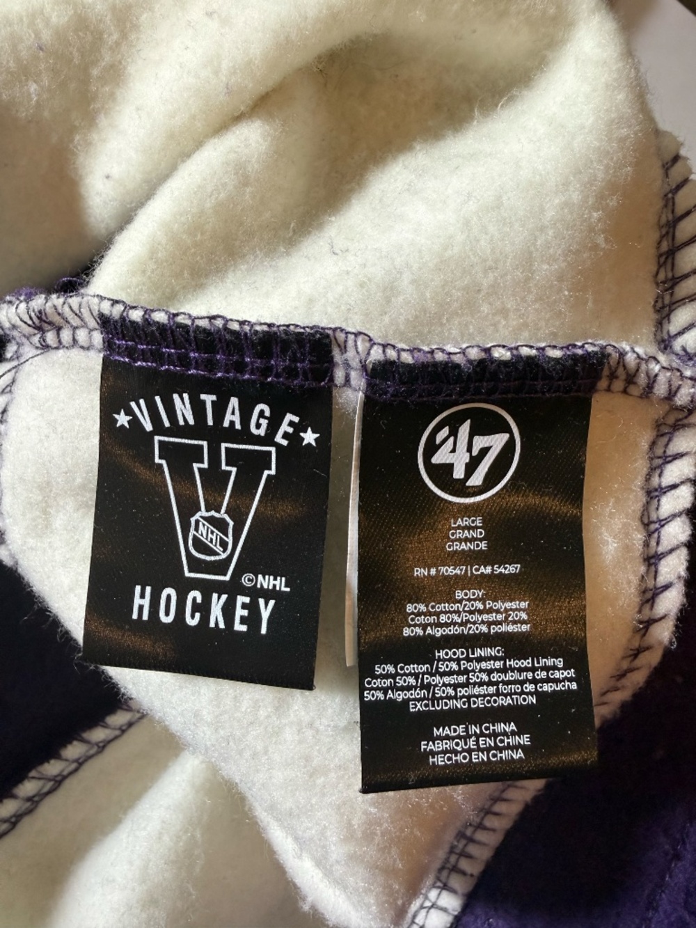 OLD TIME HOCKEY LOS ANGELES KINGS VINTAGE PUCK DROP DUAL HERITAGE PURPLE SIZE L - Picture 10 of 11